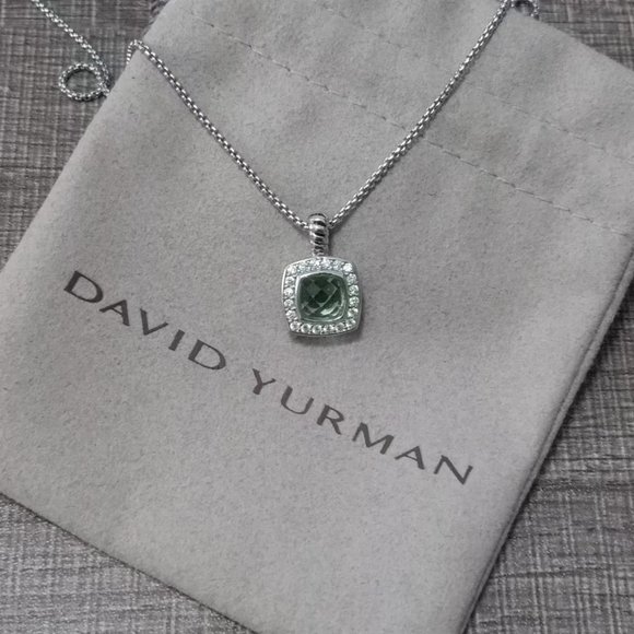 David Yurman Jewelry - David Yurman sterling silver pendant necklace with iolite and pavé diamonds